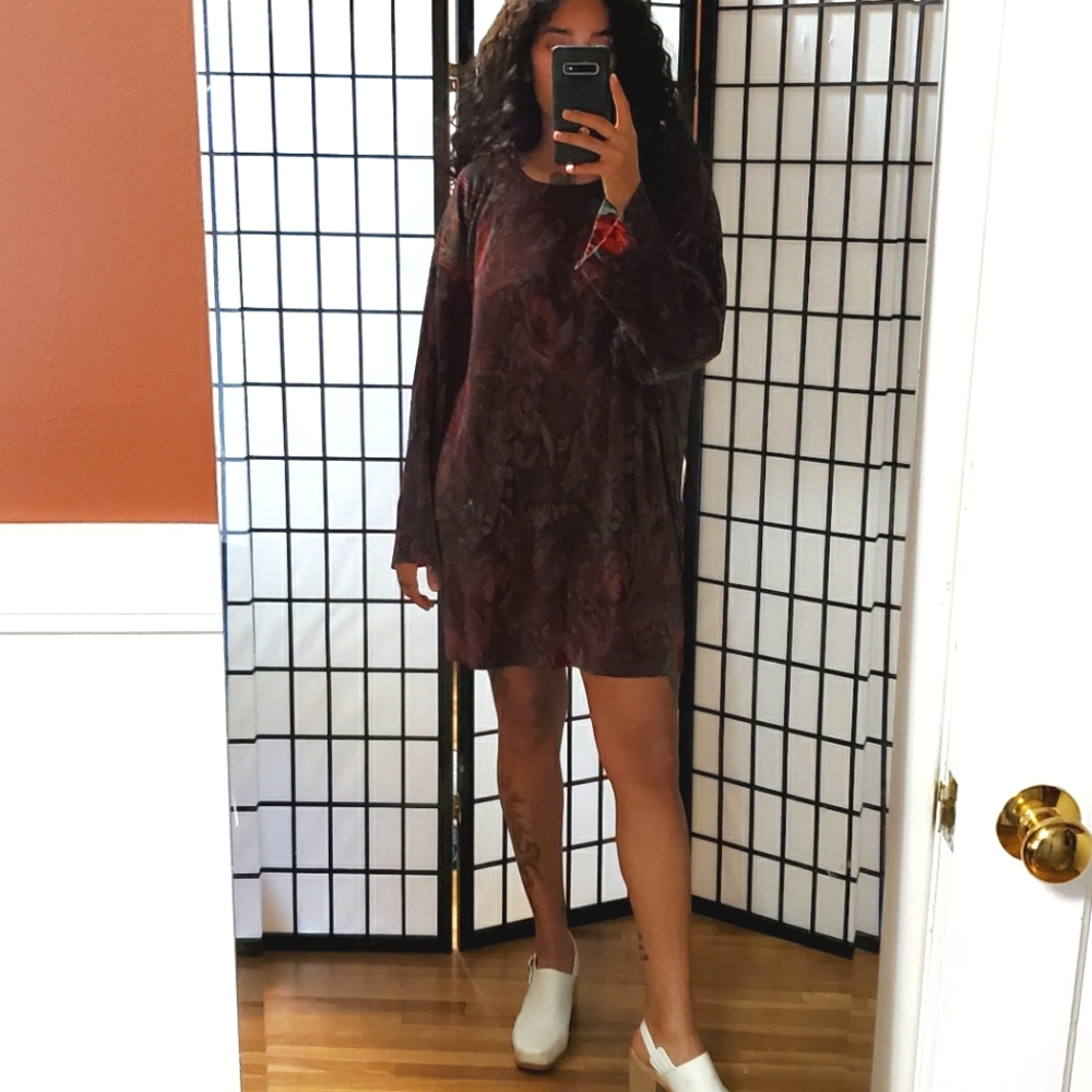 Vintage long-sleeved shirt dress